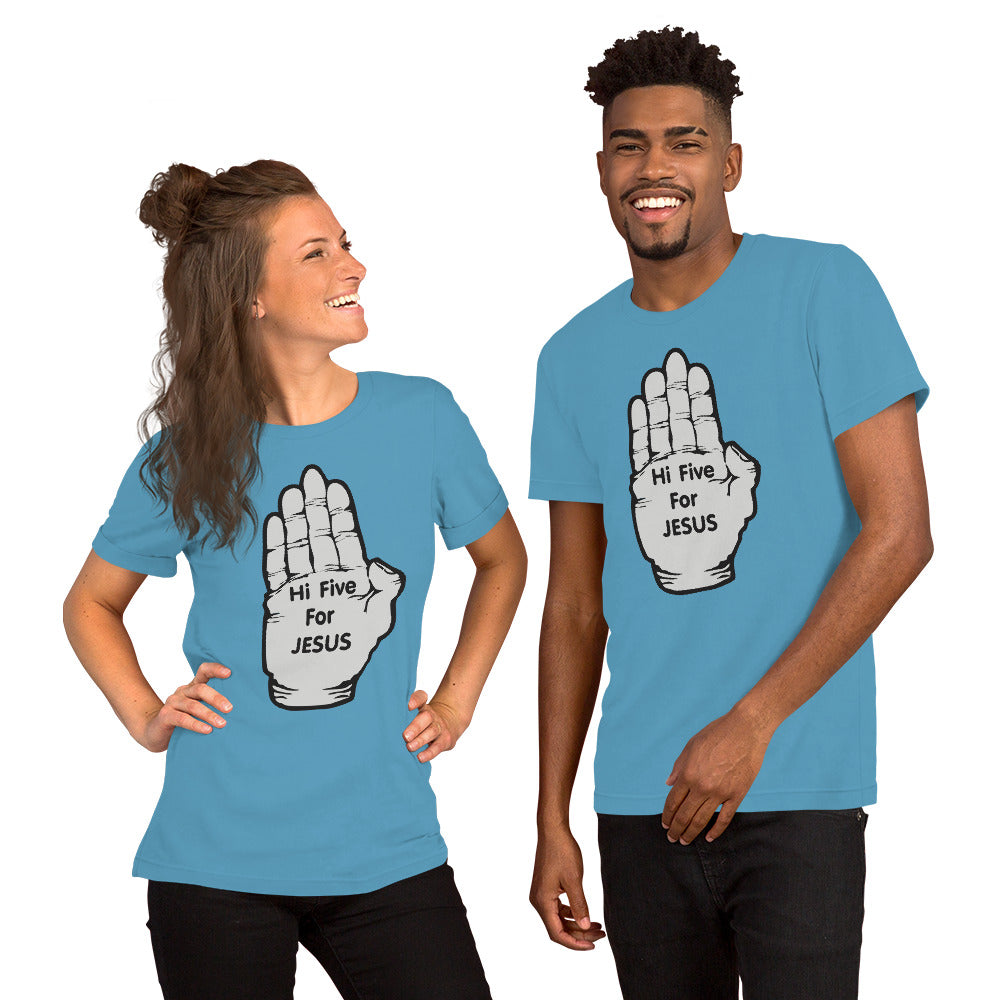 Hi five for Jesus Tee Unisex Short Sleeve Jersey T-Shirt