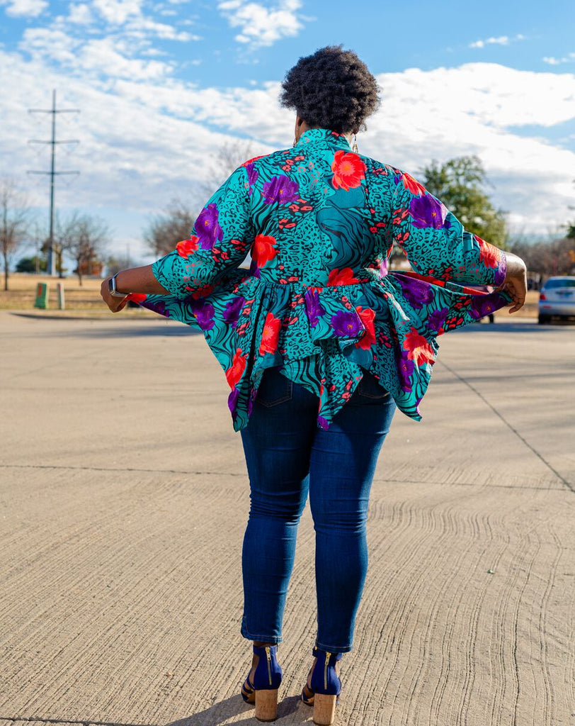 Valentina Ankara Print Peplum Jacket: This Jacket is on fire!