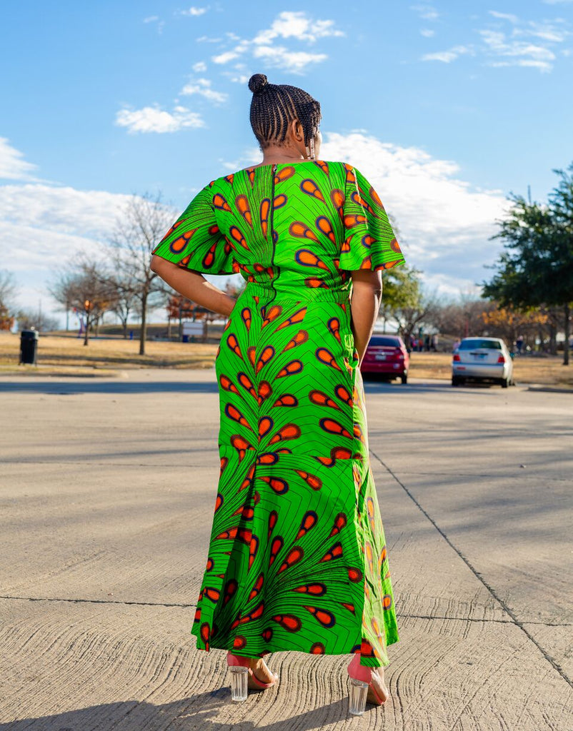 Habiba: Green peacock design ankara